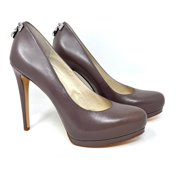 Michael Kors Hamilton Pump in Cinder Leather Womens Size 8M - Picture 1 of 7